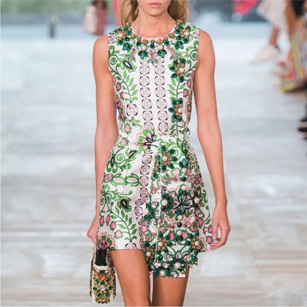 NWT Embellished Tory Burch White Garden Party Dress